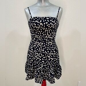 Princess Polly Black and Cream Spotted Mini Dress